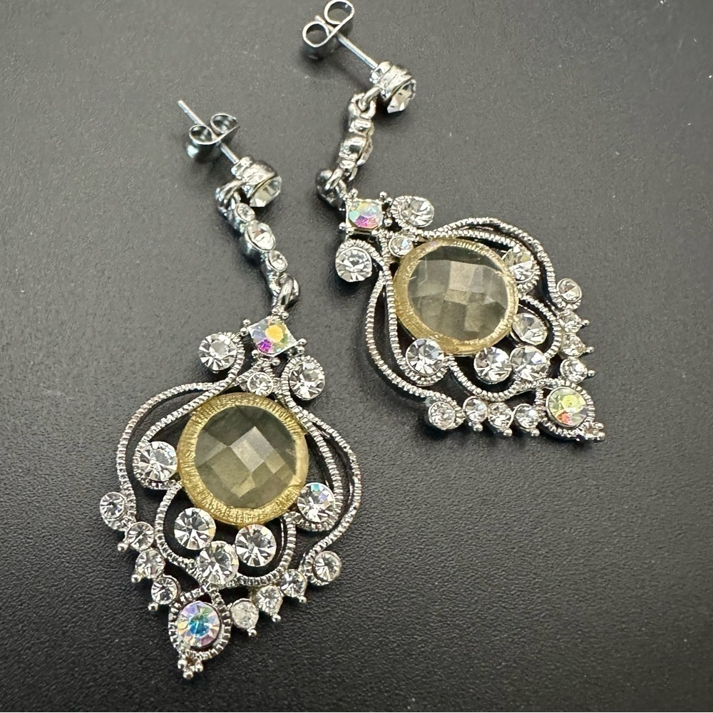 Statement Dangling Rhinestone Earrings - Picture 15 of 15